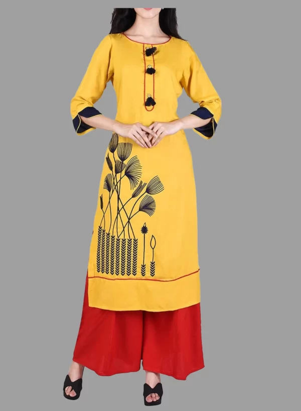 Straight Embroidery Designer Kurti
