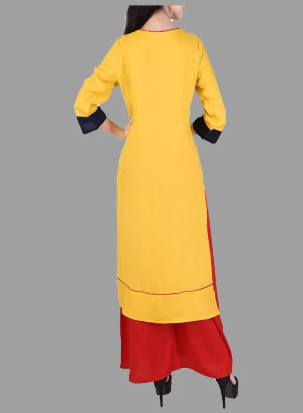 Straight Embroidery Designer Kurti - Image 2
