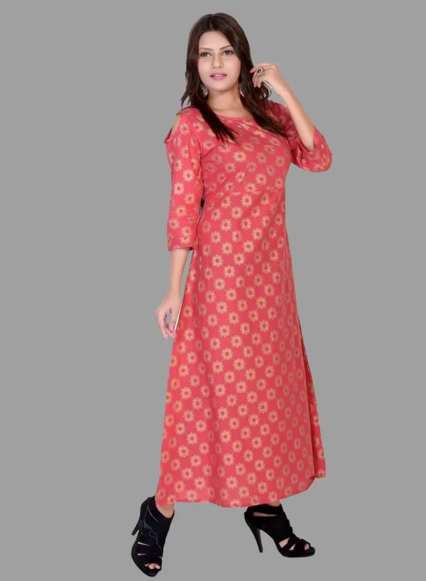 Cold Shoulder Designer Kurti - Image 2