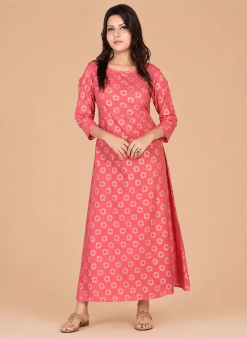 Cold Shoulder Printed Designer Kurti