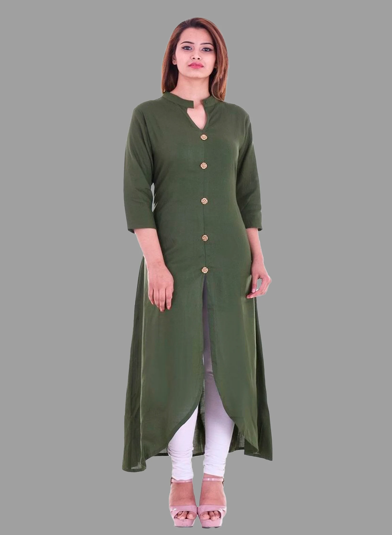 Green Coloured Pure Cotton with Embroidery work Women Designer Daily w –  Royskart
