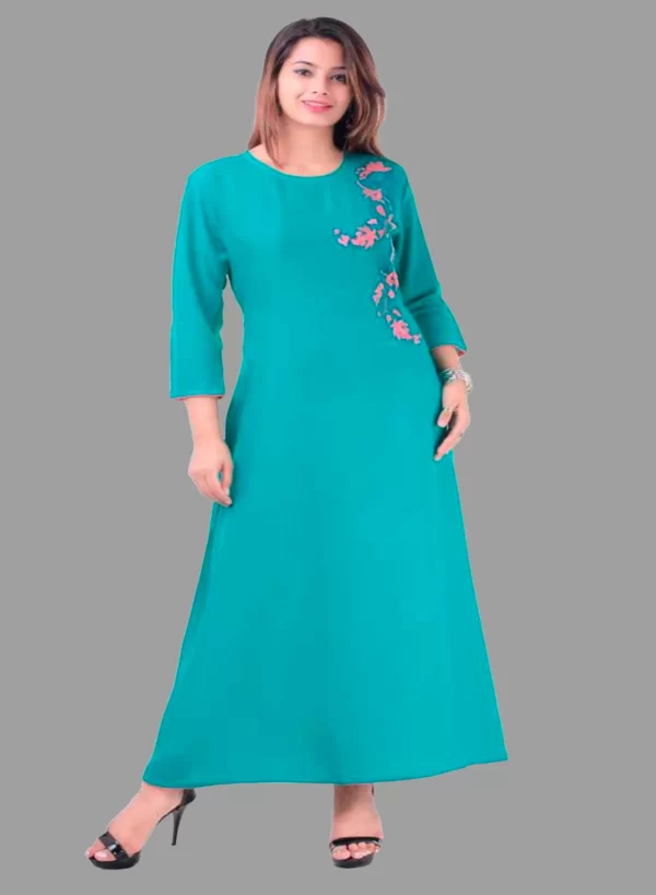 Ankle Length Embroidery Kurti - Image 2