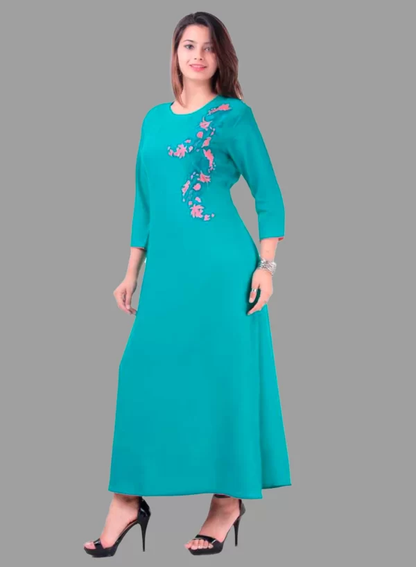 Ankle Length Embroidery Kurti - Image 3