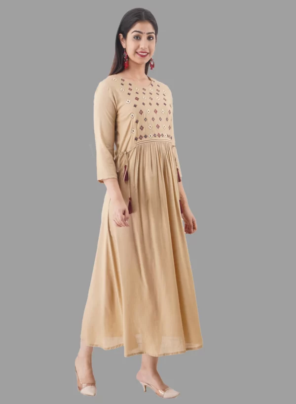 Casual Embroidered A-Line Kurti - Image 2