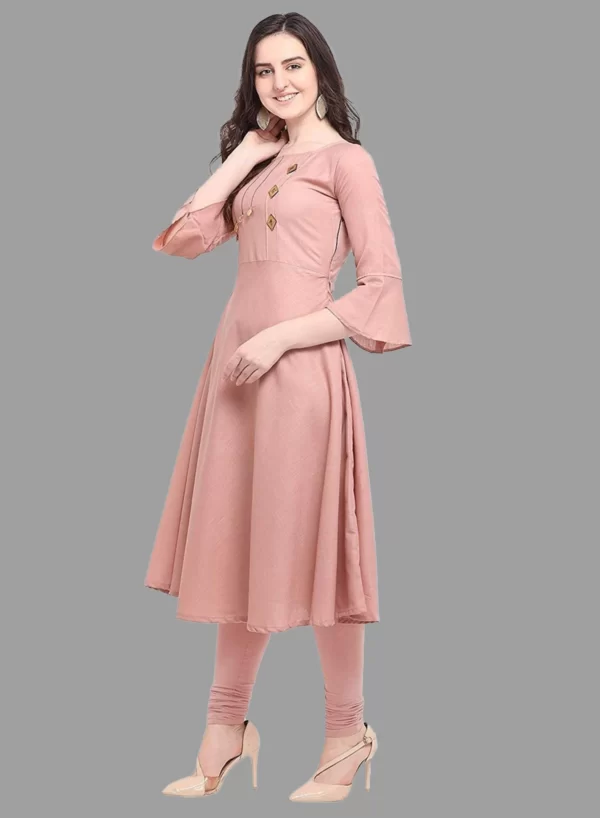 Cotton Solid Straight Kurti - Image 2