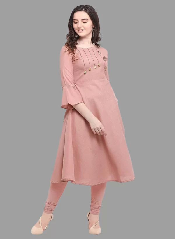 Cotton Solid Straight Kurti - Image 3