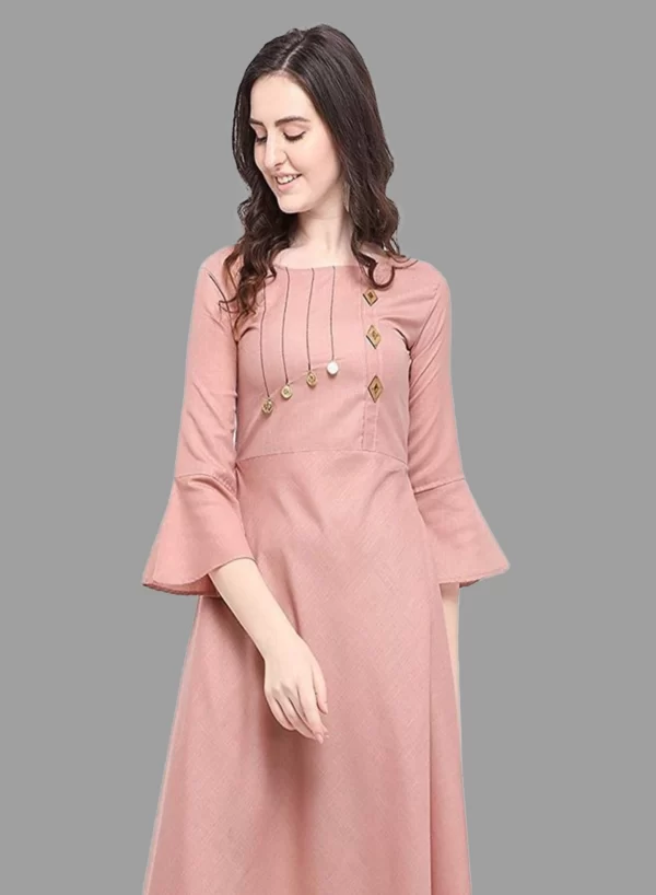 Cotton Solid Straight Kurti - Image 5