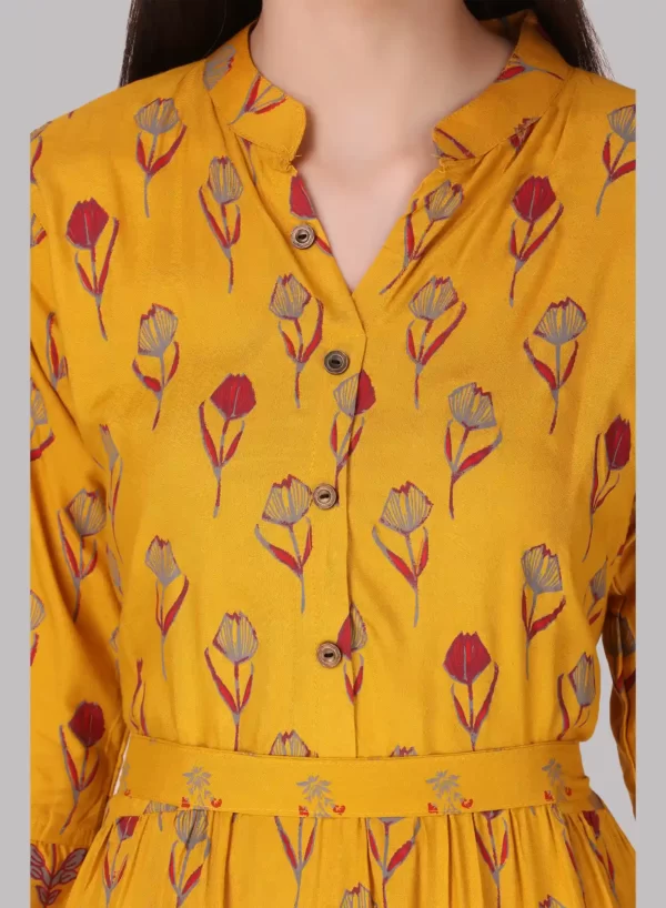 Yellow Color Long Printed Gown - Image 6