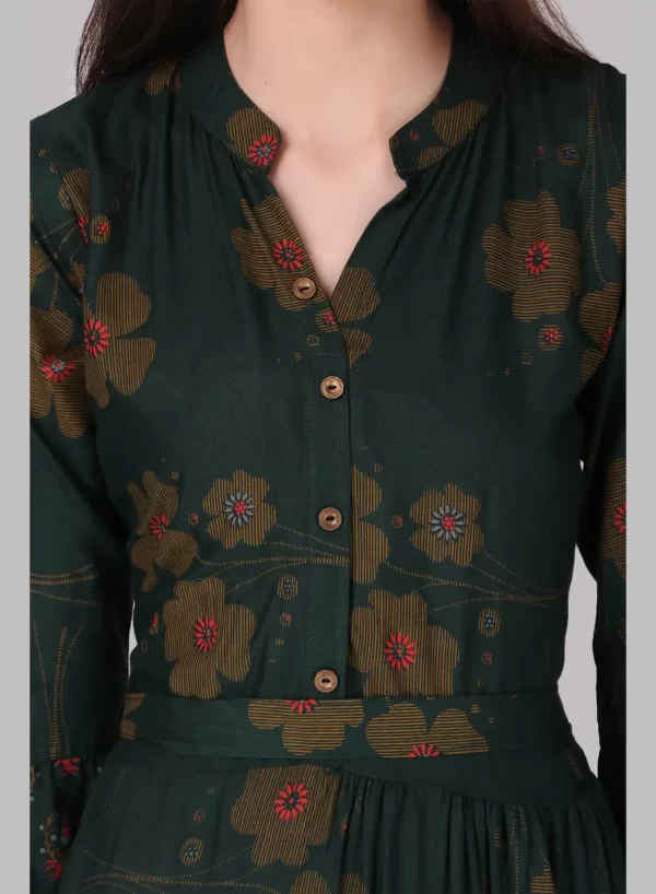 Lunar Green Long Printed Gown - Image 8