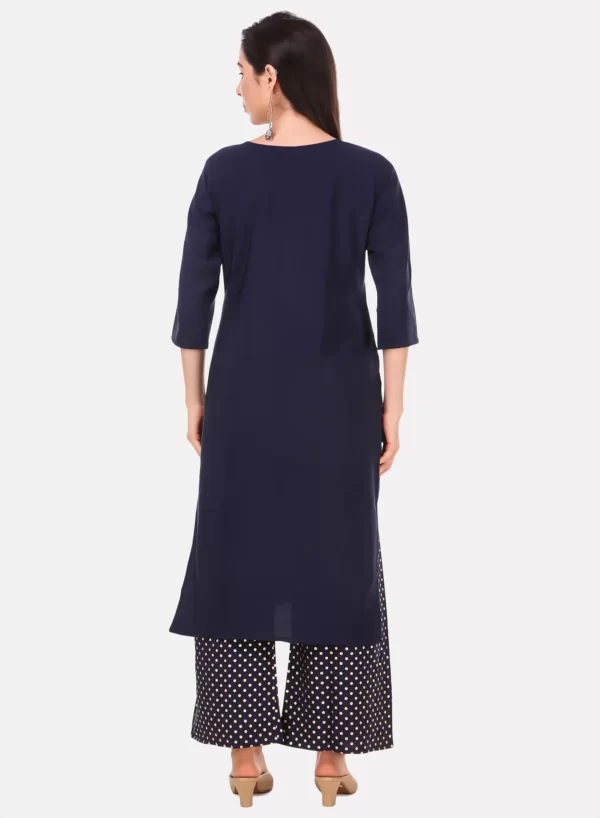 Dark Blue Kurti with Palazzo Set - Image 5