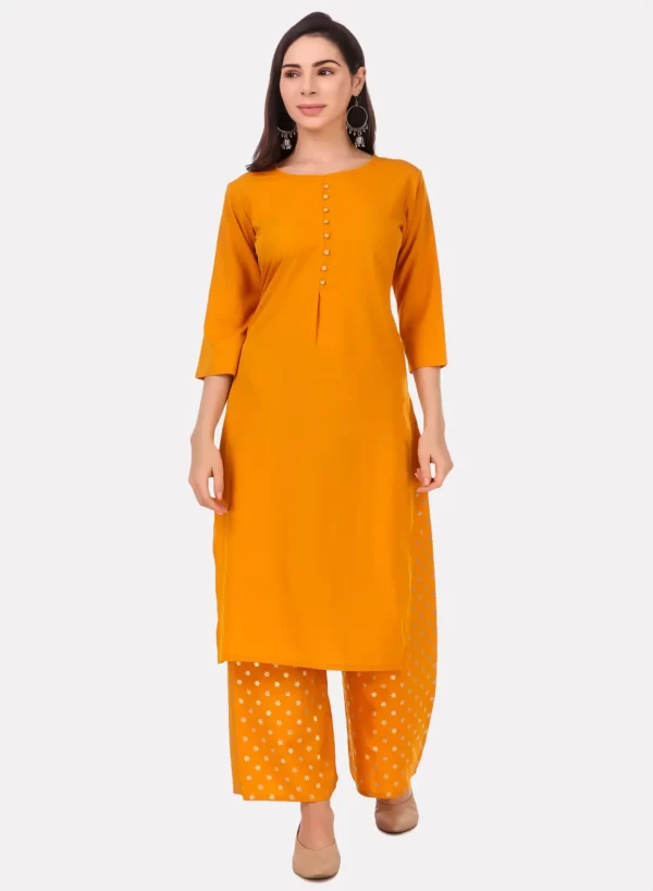 Yellow Kurti with Palazzo Set