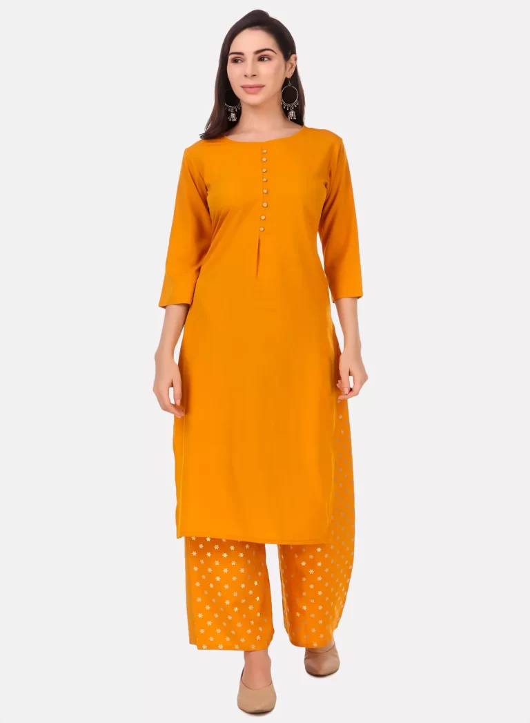 Shop purple & yellow applique work kurtis | The Indian Couture