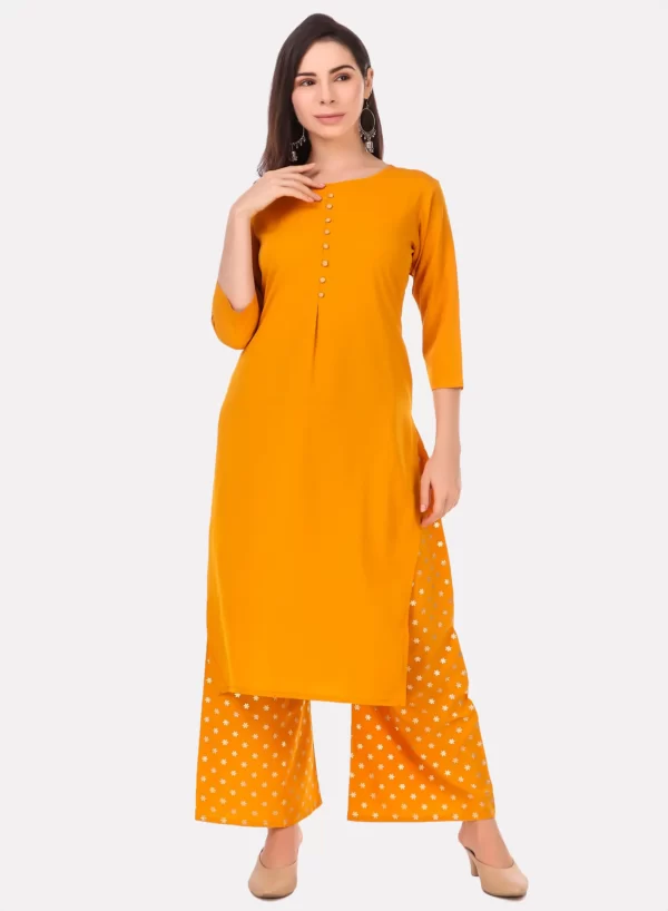 Yellow Kurti with Palazzo Set - Image 4