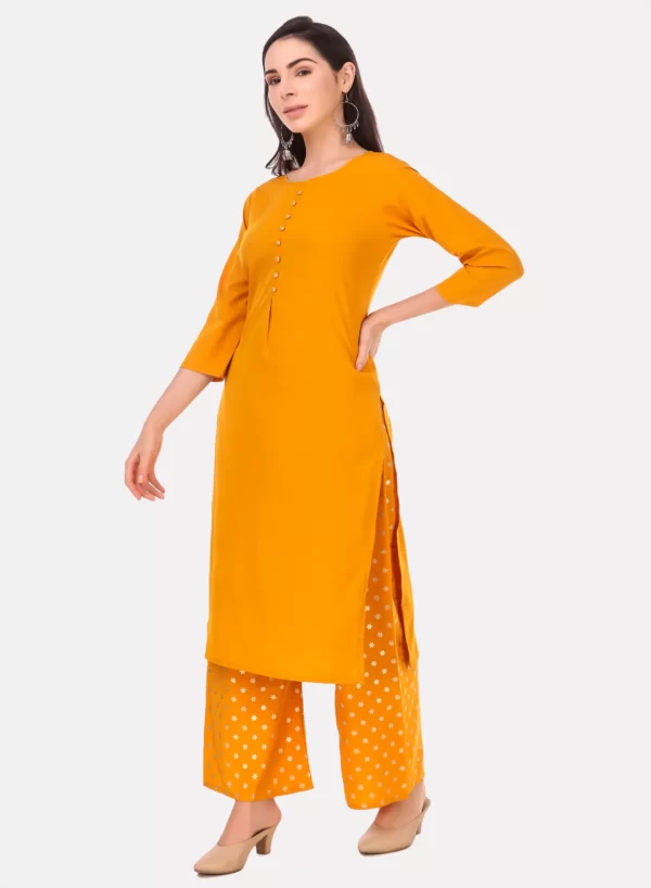 Yellow Kurti with Palazzo Set - Image 3