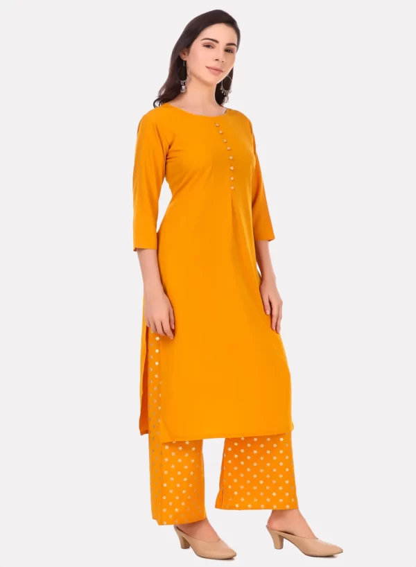 Yellow Kurti with Palazzo Set - Image 2