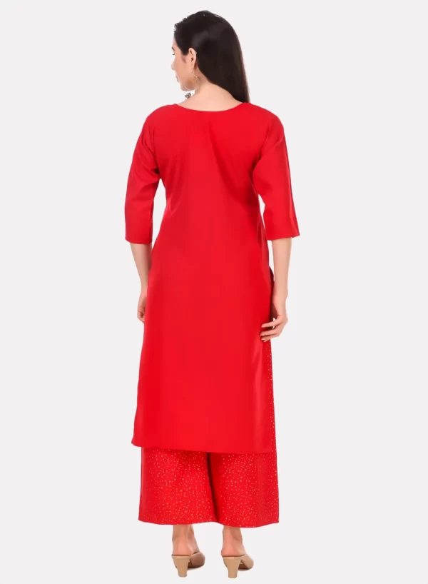Red Kurti with Palazzo Set - Image 5