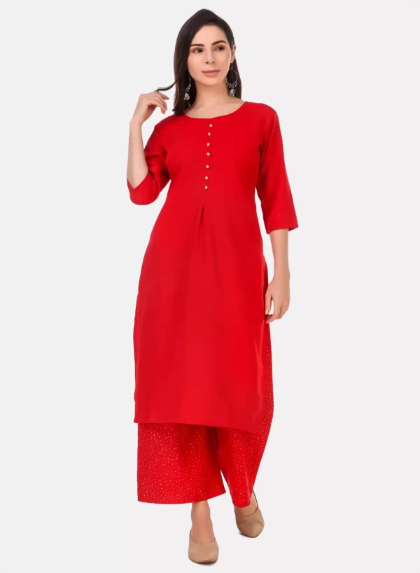 Red Kurti with Palazzo Set