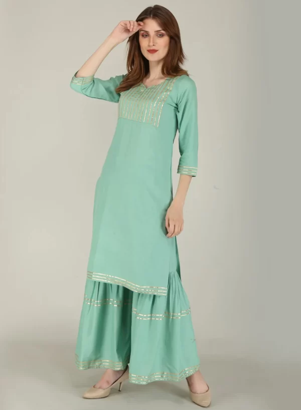 Straight Kurta Sharara Set - Image 2