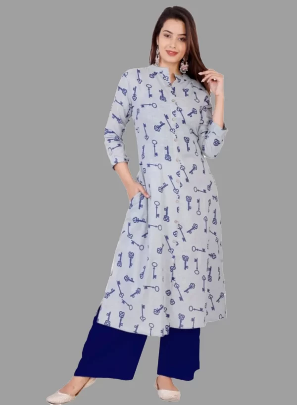 Printed Cotton A-Line Kurti