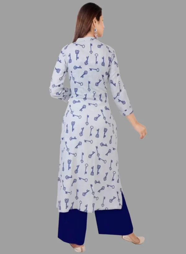 Printed Cotton A-Line Kurti - Image 3