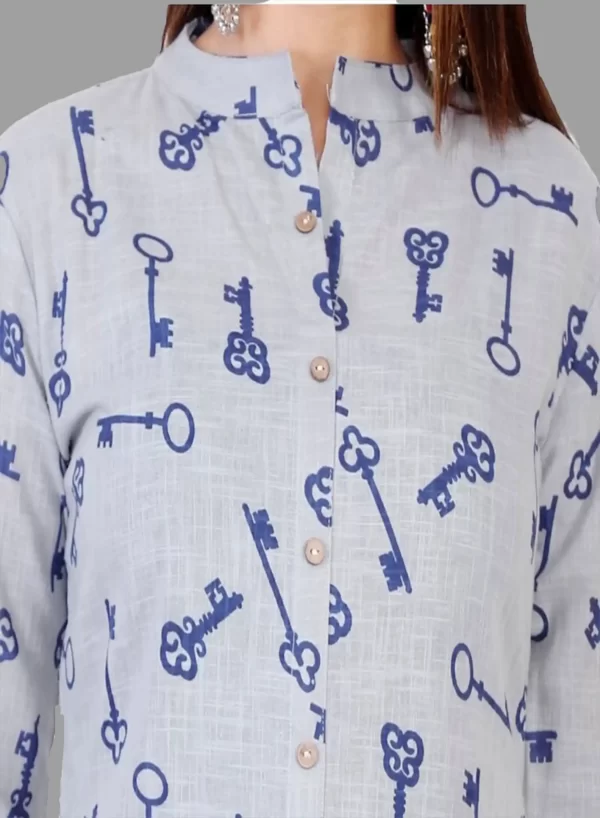 Printed Cotton A-Line Kurti - Image 5