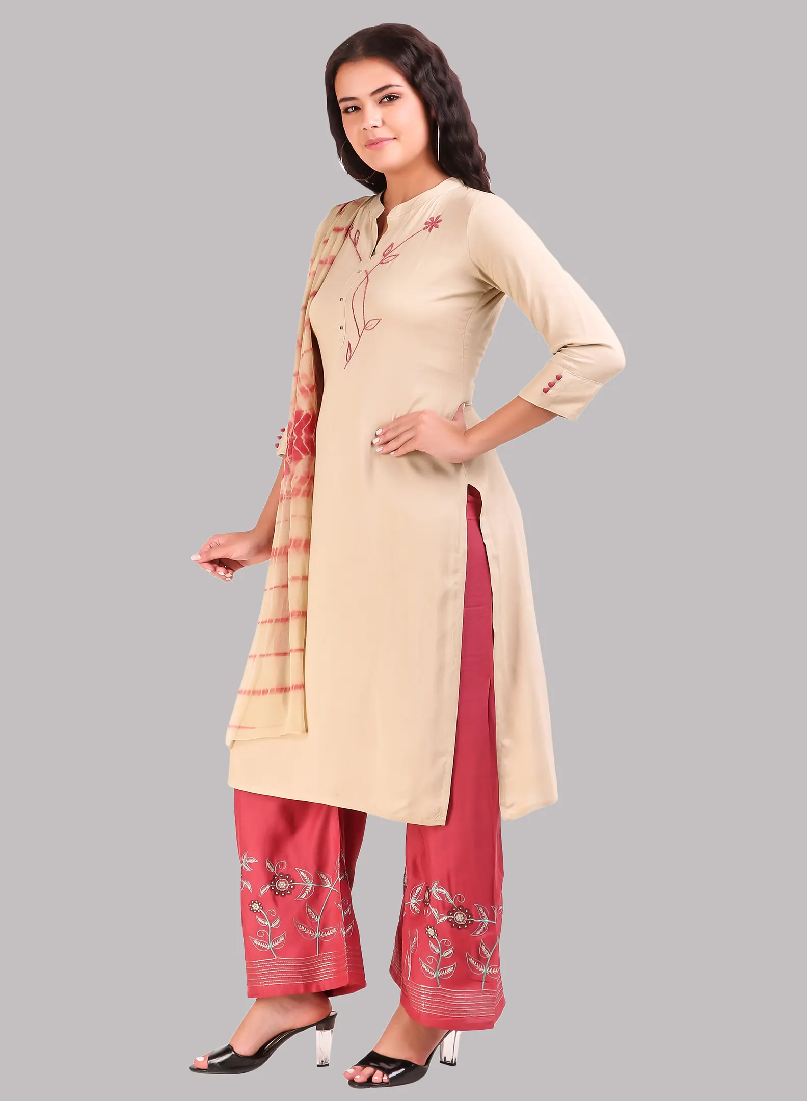 Kurti with Palazzo & Dupatta Set - Image 3