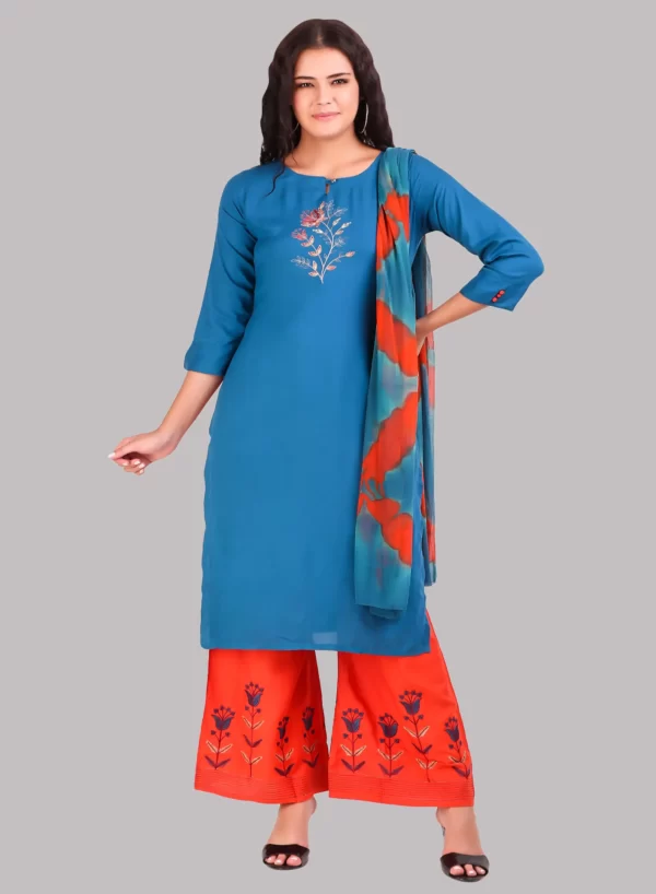 Kurti with Palazzo & Dupatta Set - Image 4