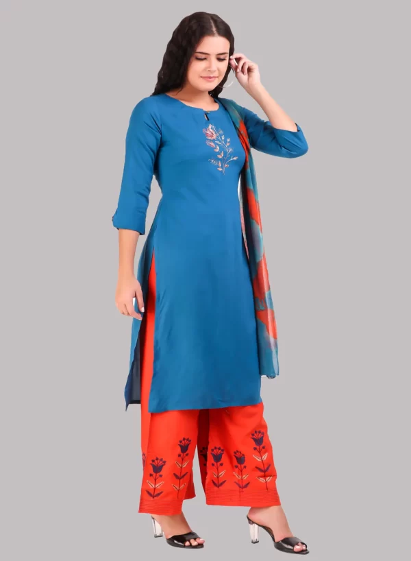 Kurti with Palazzo & Dupatta Set - Image 2