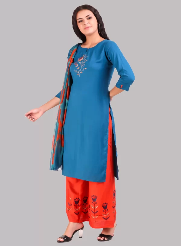 Kurti with Palazzo & Dupatta Set - Image 3