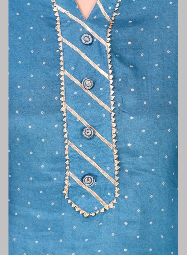 Blue Designer Kurti with Bottom - Image 6