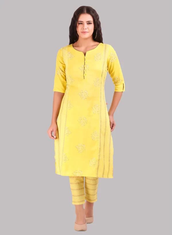 Designer Cotton Kurti with Bottom - Image 4