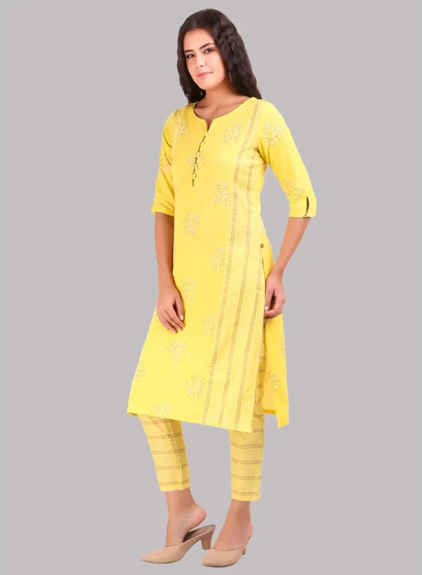 Designer Cotton Kurti with Bottom - Image 3