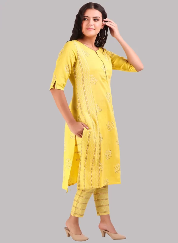 Designer Cotton Kurti with Bottom - Image 2