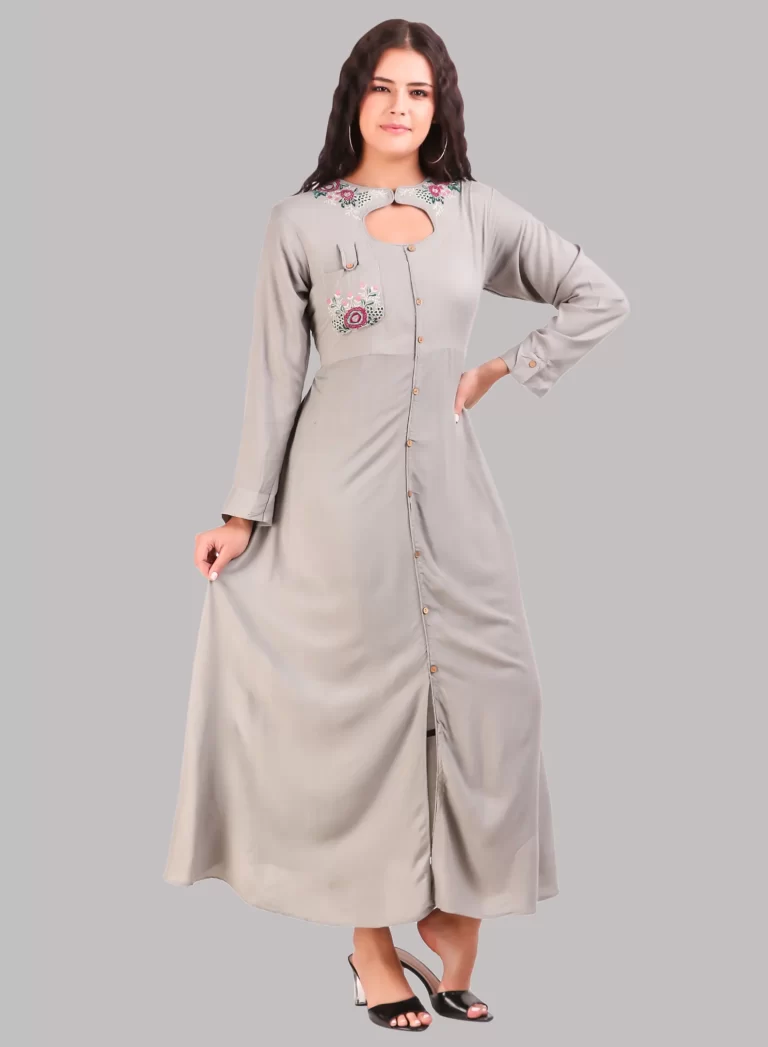 nuqat nazneen 1615-1619 series latest designer fancy gown type kurti  wholesaler surat gujarat