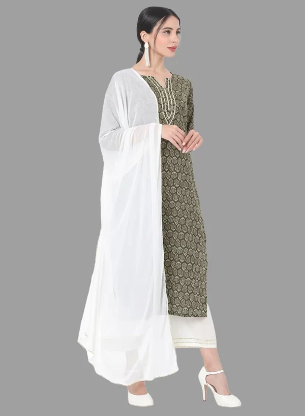 Designer Printed Kurti Bottom & Dupatta - Image 2