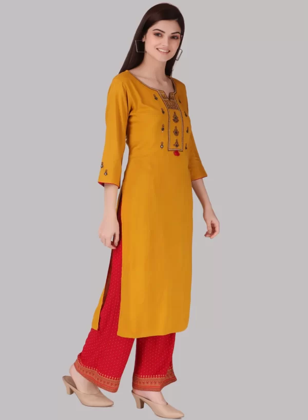 Soft Embroidery Kurti with Bottom - Image 2