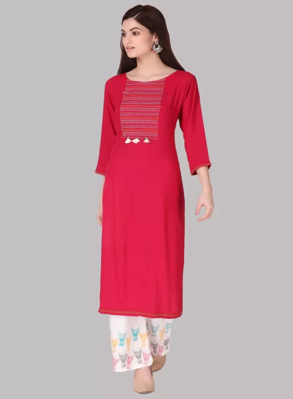 Beautiful Embroidery Kurti with Bottom - Image 4