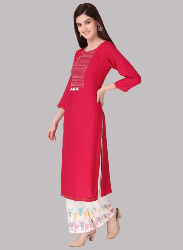 Beautiful Embroidery Kurti with Bottom - Image 3