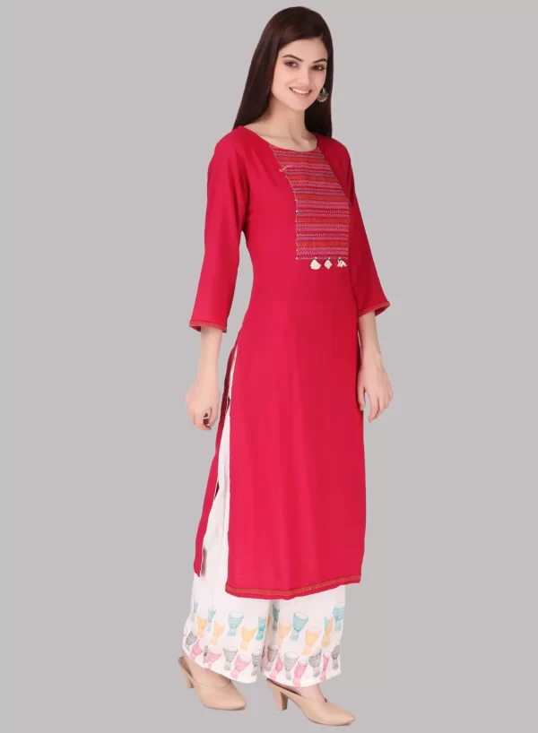 Beautiful Embroidery Kurti with Bottom - Image 2
