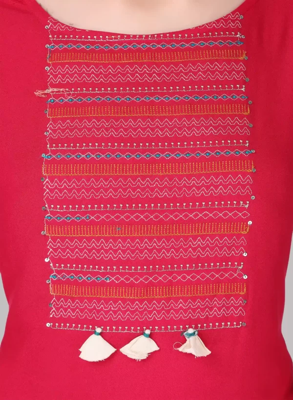 Beautiful Embroidery Kurti with Bottom - Image 6