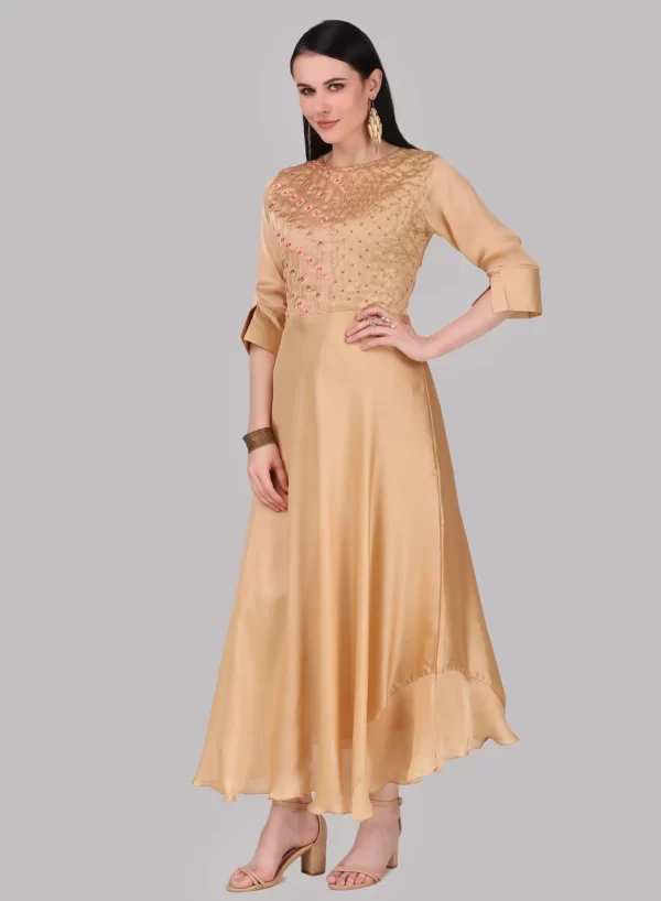 Harvest Gold Designer Fancy Gown - Image 3