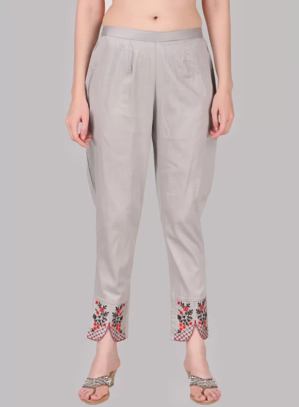 Davy Grey Designer Kurti with Pant & Dupatta - Image 8