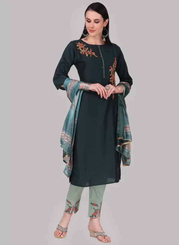 Firefly Designer Kurti with Pant & Dupatta - Image 2