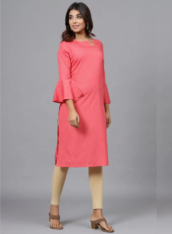 Coral Printed Straight Kurti - Image 2