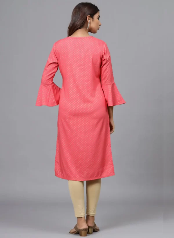 Coral Printed Straight Kurti - Image 3