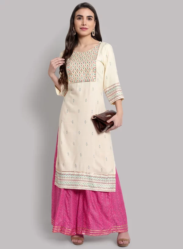 Pearl Bush Designer Kurti with Flair Palazzo