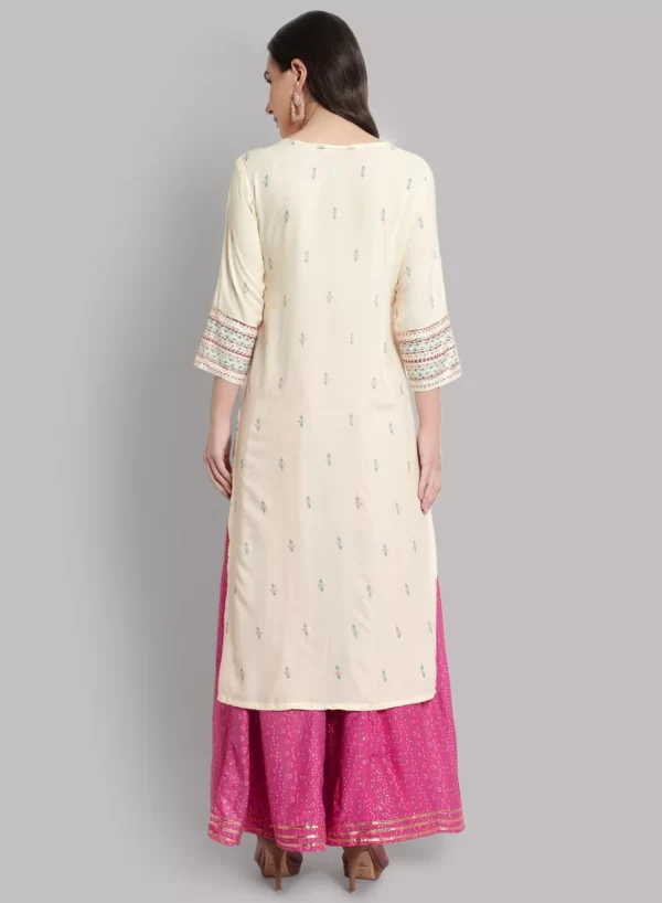 Pearl Bush Designer Kurti with Flair Palazzo - Image 5