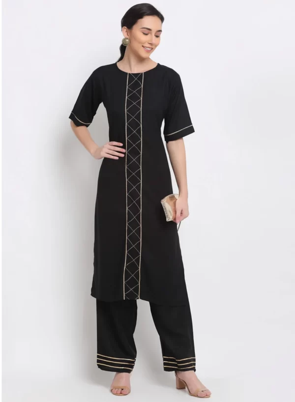 Mirage Black Kurti with Bottom - Image 2