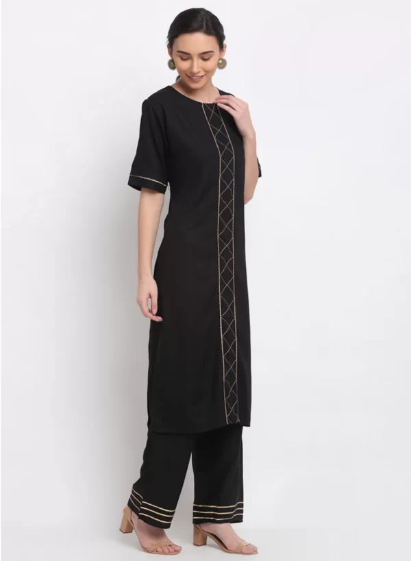 Mirage Black Kurti with Bottom - Image 3