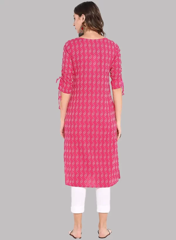 Cranberry Printed Straight Kurti - Image 5